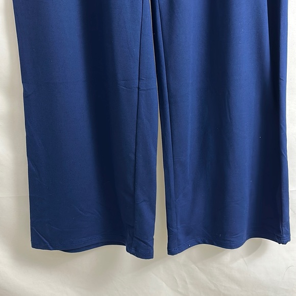 Elizabeth & Clarke Wide Waist Straight Leg Lounge Pant Slash Pockets Nav… - Picture 4 of 8